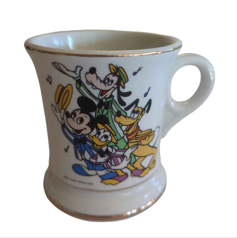 Vtg. Walt Disney Mickey Pluto Goofy Donald Duck Barber Shop Quartet Shaving Mug